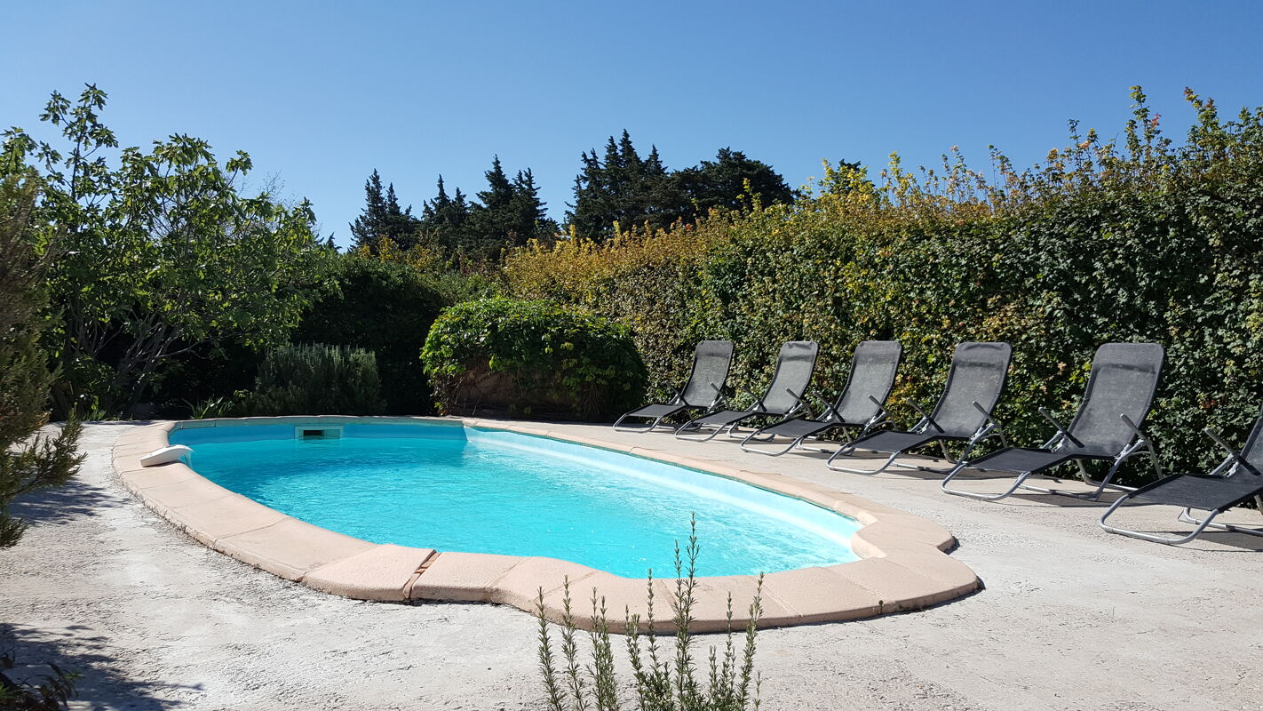 Swimming pool view House Velleron