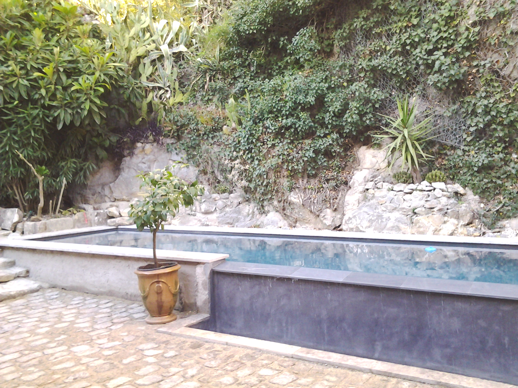 Vista sulla piscina Casa Aramon