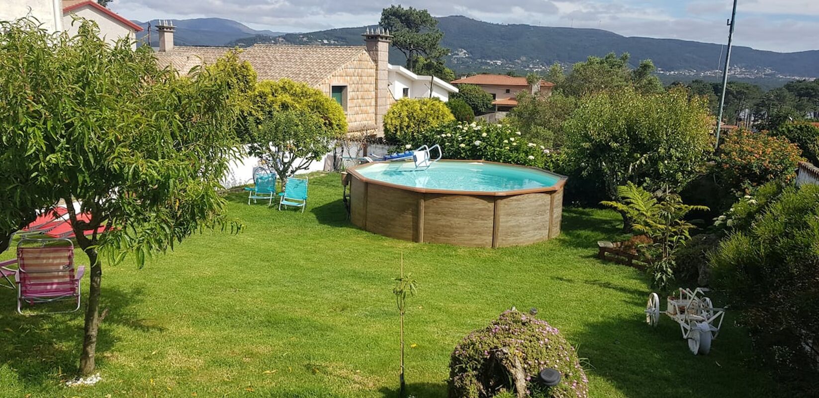 Vista sulla piscina Appartamento Camposancos