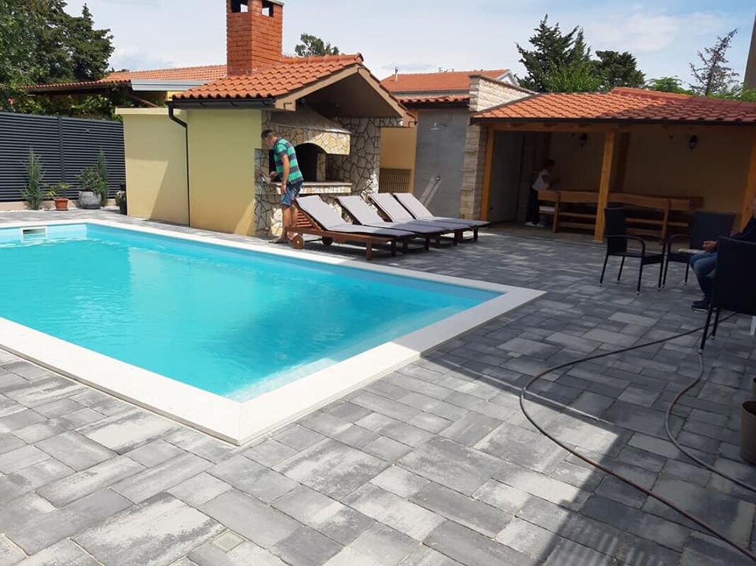 Swimming pool view House Privlaka, Zadar County