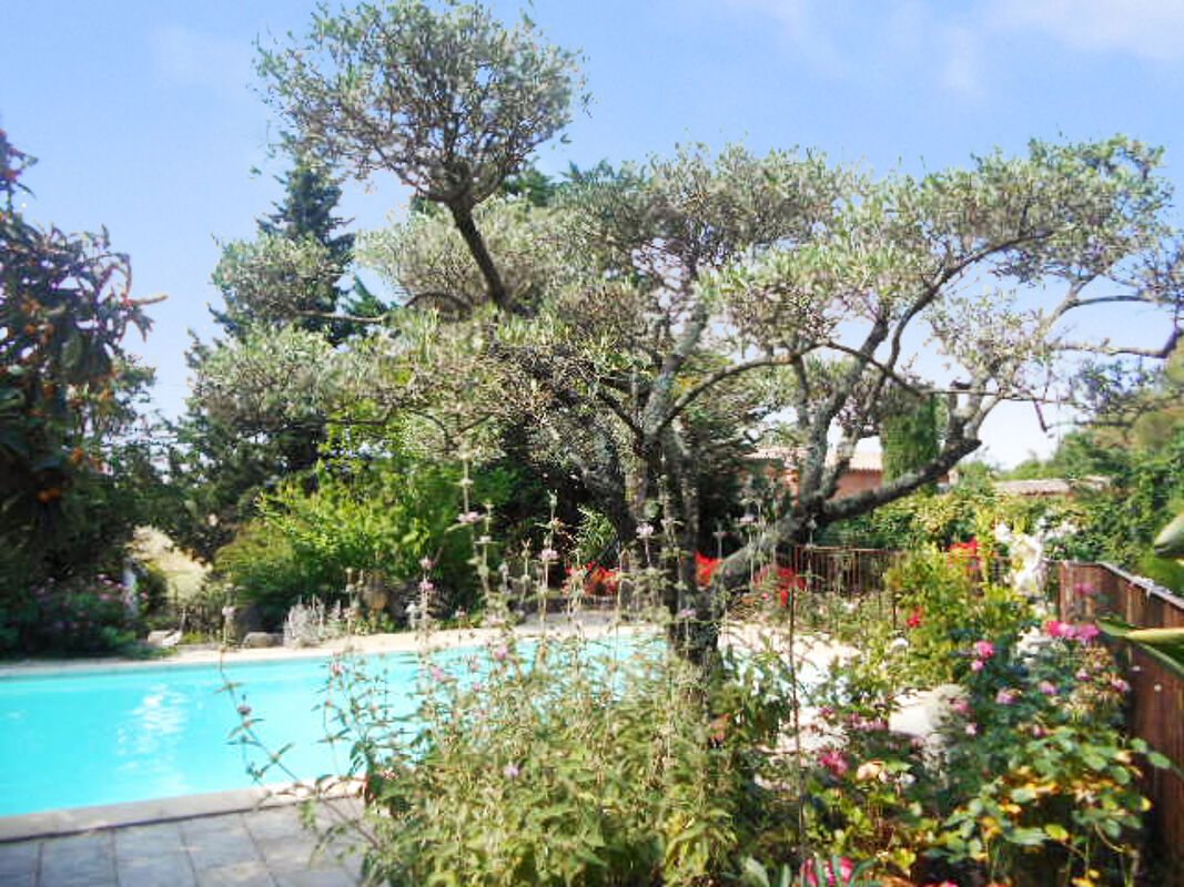 Vista sulla piscina Casa Pougnadoresse