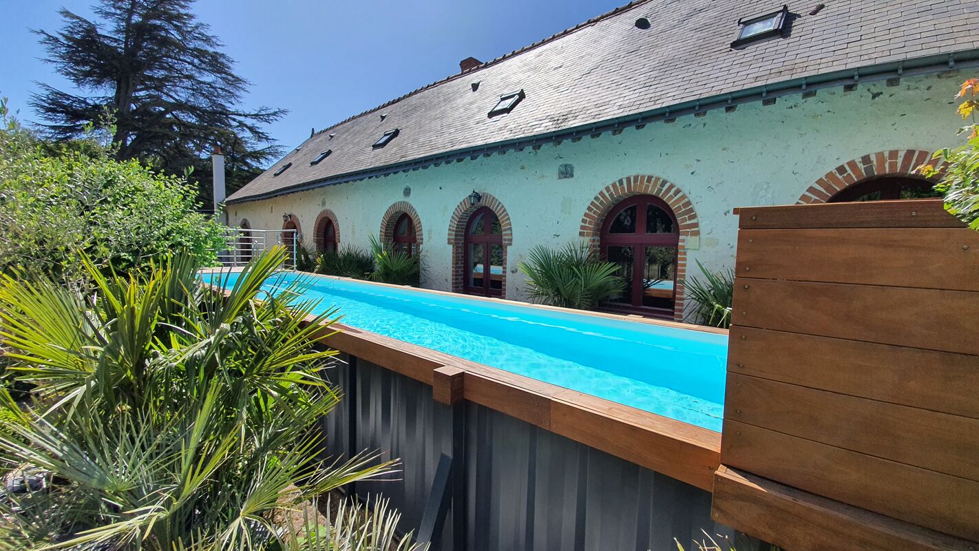Swimming pool view Mansion/Castle Vernou-sur-Brenne