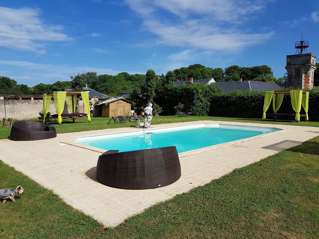 Vista sulla piscina Appartamento Vernou-sur-Brenne