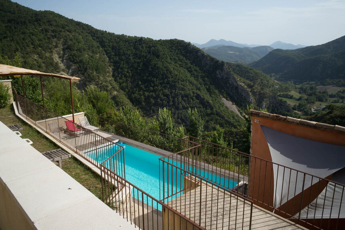Vista sulla piscina Villa Saint-Ferréol-Trente-Pas