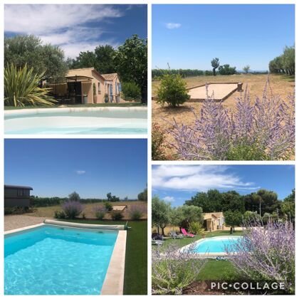 House for 6 ppl. with swimming-pool, garden and terrace at Modène
