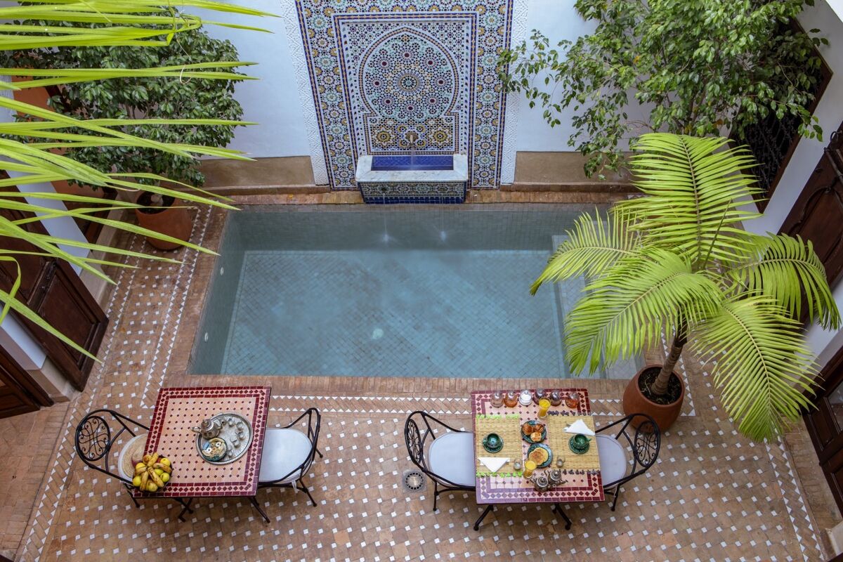 Vista sulla piscina Villa Marrakech
