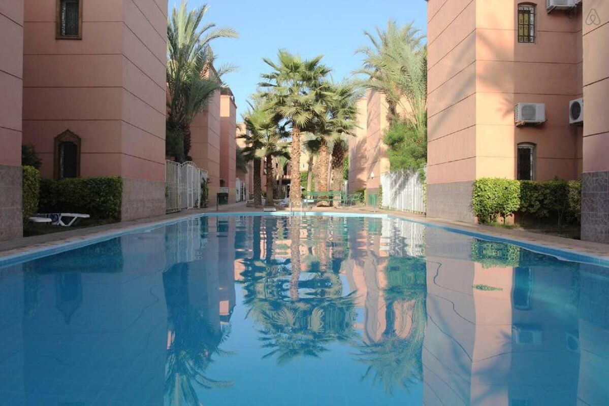 Vista sulla piscina Appartamento Marrakech