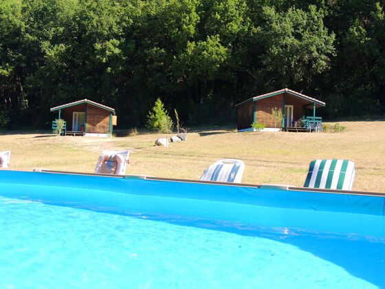 Chalet pour 5 pers. avec piscine partagée et terrasse à Les Tourettes