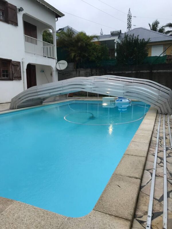 Swimming pool view Apartment Sainte-Rose