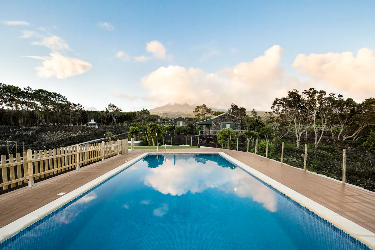 Vista sulla piscina Casa Lajido