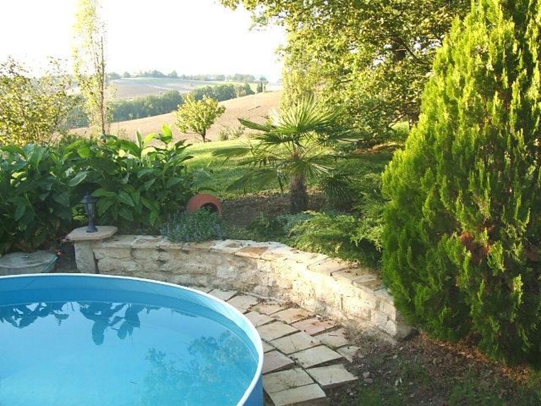 Vista sulla piscina Appartamento Montpezat-de-Quercy