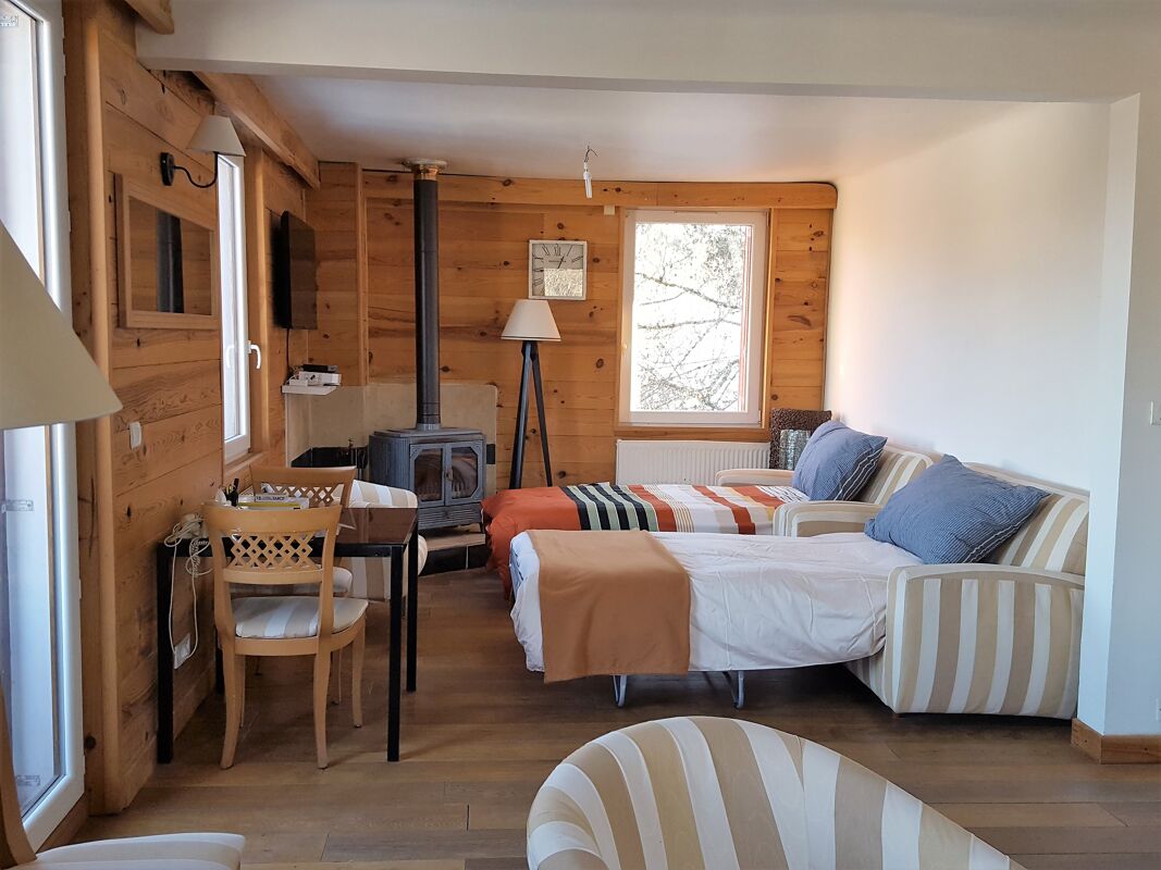 Schlafzimmer Ferienwohnung Mont-Saxonnex