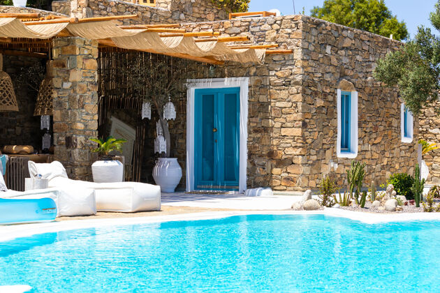 Grande villa à 600 m de la plage pour 15 pers. avec piscine à Mikonos
